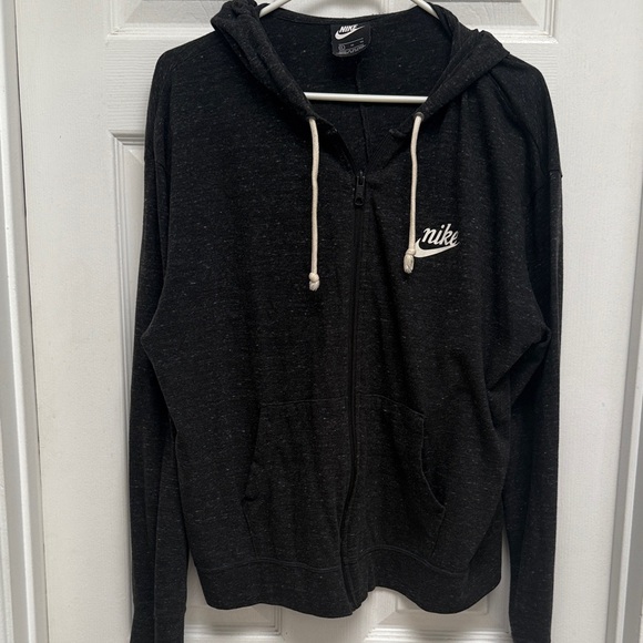 Nike Jackets & Blazers - Nike Charcoal Hoodie with White Accents